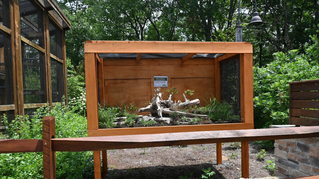 Shaver's Creek's new ridgetop enclosure, featuring native plants.