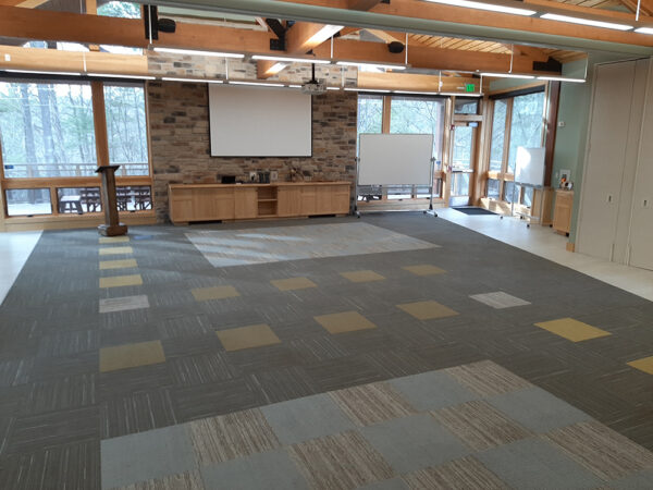 Hamer Classroom with no chairs and no tables.