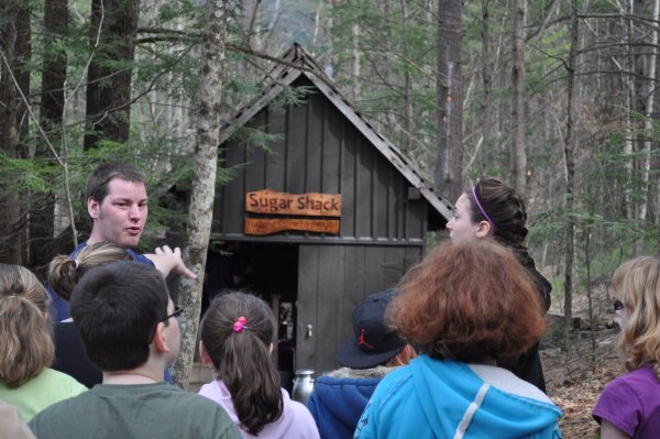 Learning about maple sugaring at the sugar shack