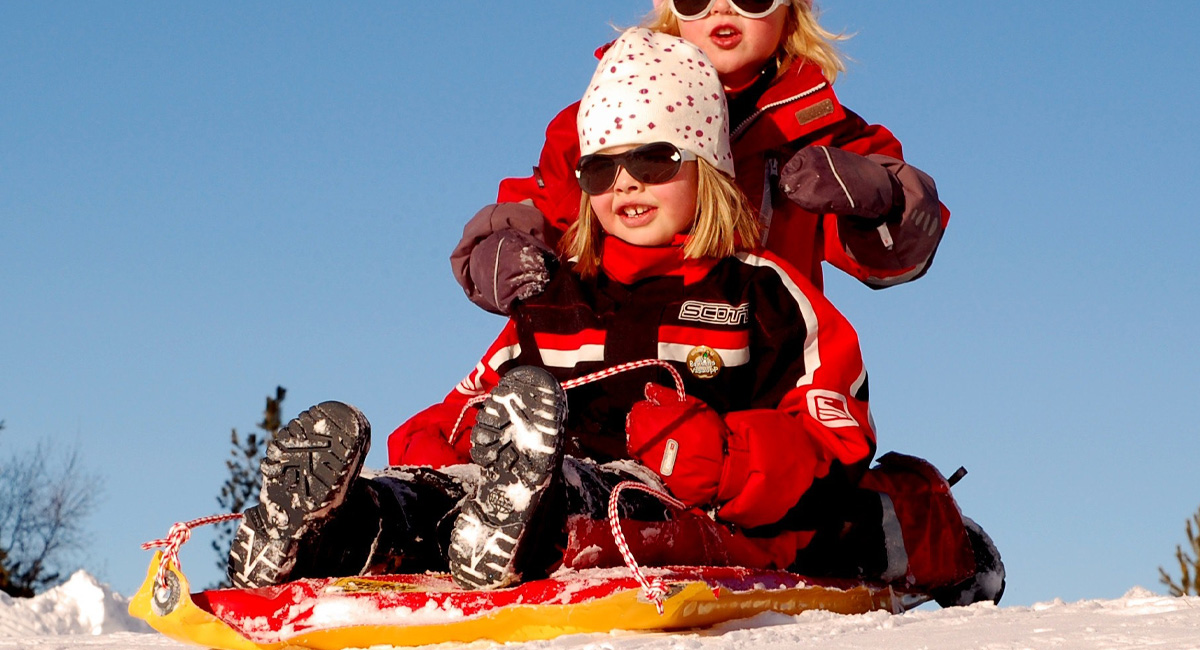 Children playing in snow
