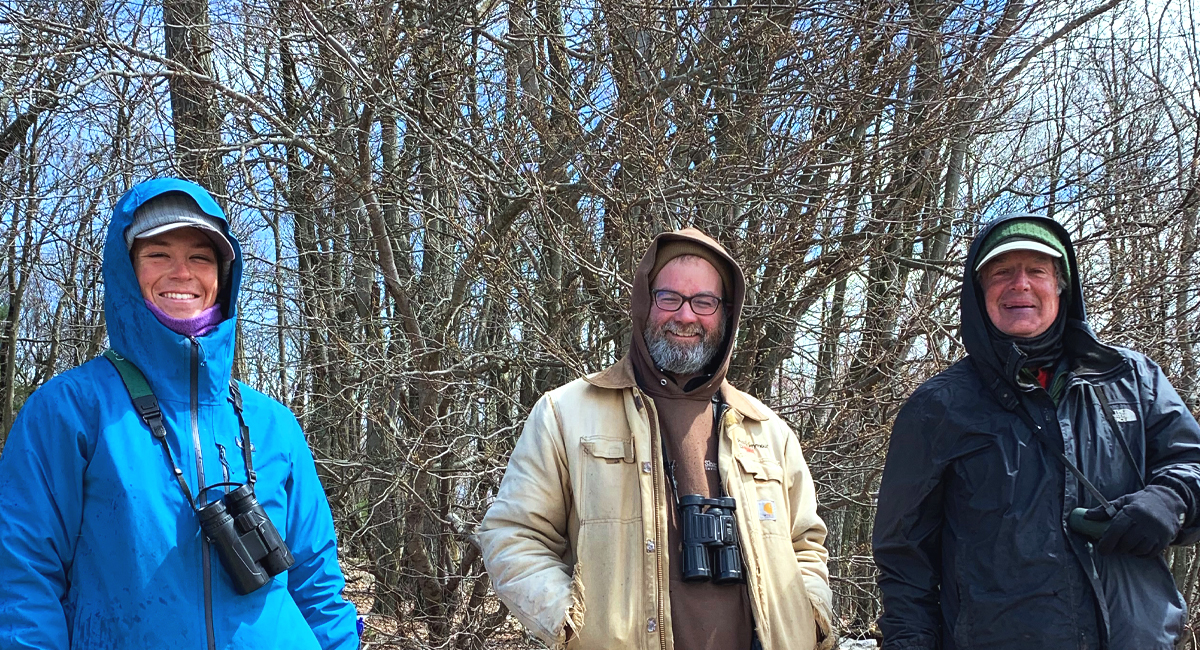 The watchers. From left to right: Sean McLaughlin, Jon Kauffman, and Nick Bolgiano.