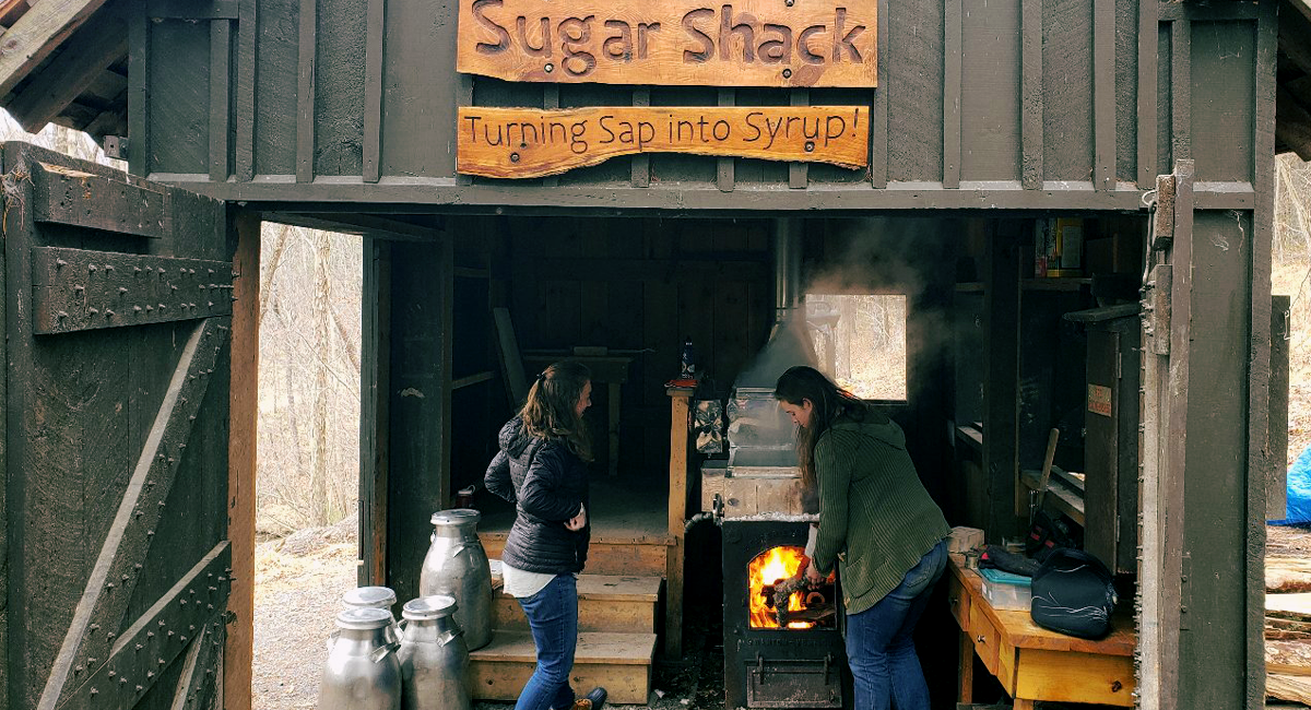 Interns working hard in the Sugar Shack
