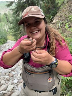 Aspen holding a snake