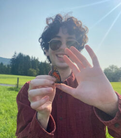 Zach Raiten holding a butterfly