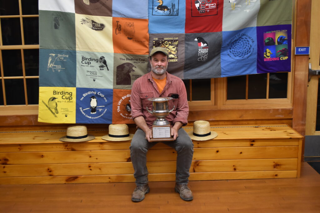 Mifflin County Mockingbirds participant with the Birding Cup trophy