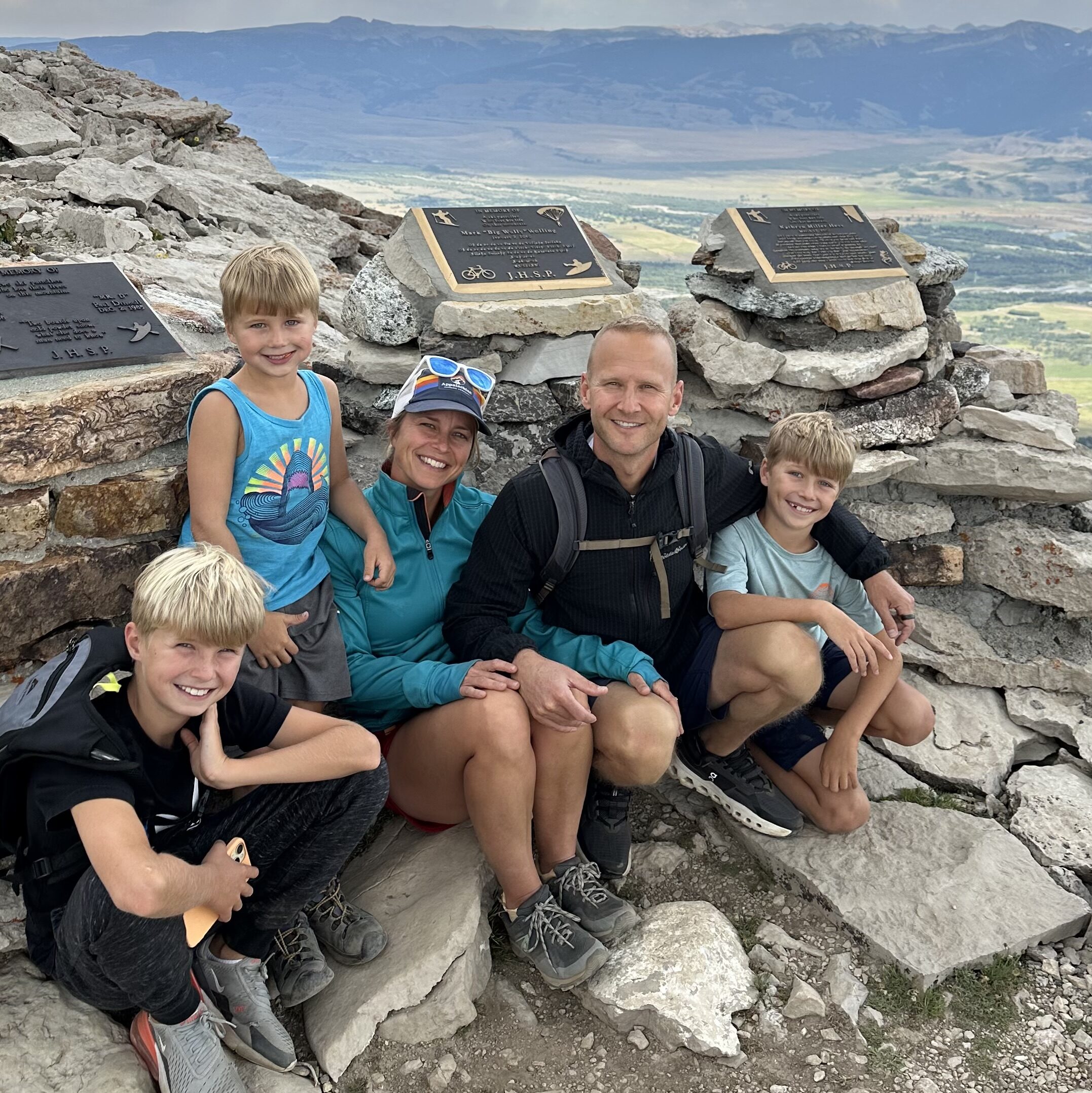 David and his family at a mountain overlook.